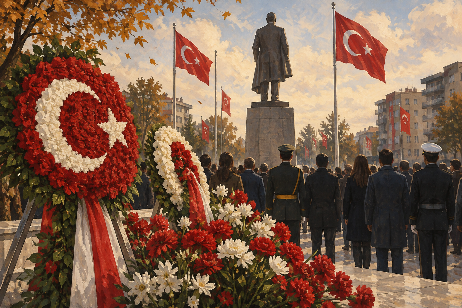 Çorlu’da Cumhuriyet’in 103. yılı için çelenk töreni ve şehitlik ziyareti